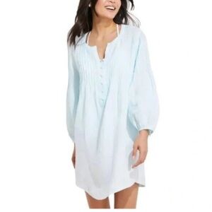 Vineyard Vines Light Blue Pintuck Linen  Dress